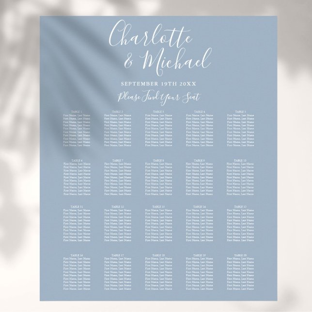 Tableau de placement de mariage élégant poussiéreu (Créateur téléchargé)