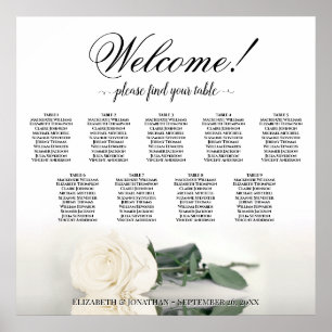 Tableau de placement de mariage élégant Rose Blanc