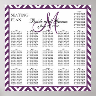 Tableau de placement de mariage en chevron zig zag