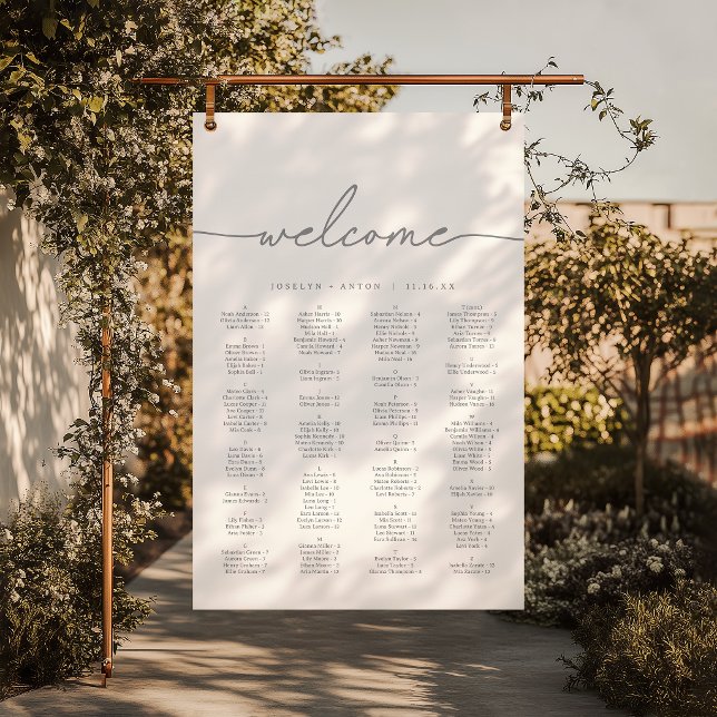 Tableau de placement de mariage gris chic calligra (Créateur téléchargé)