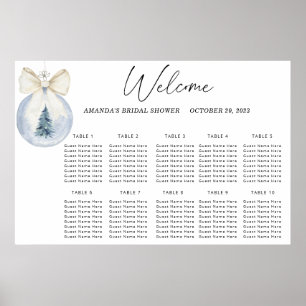 Tableau de placement de mariage hivernal à l'aquar