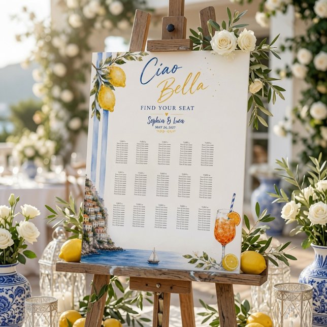 Tableau de placement de mariage italien de la côte (Créateur téléchargé)