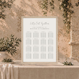 Tableau de placement de mariage ivoire minimaliste