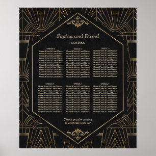 Tableau de placement de mariage Royal Gold Black G