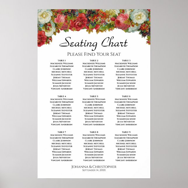 Tableau de placement de mariage rustique automnal  (Devant)