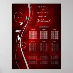 Tableau de placement de mariage Silver Leaf Deep R