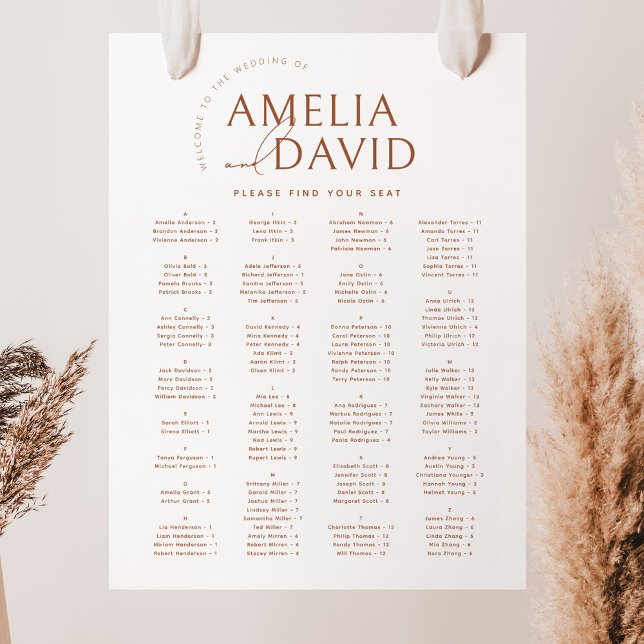 Tableau de placement de sièges alphabétique minima (Créateur téléchargé)
