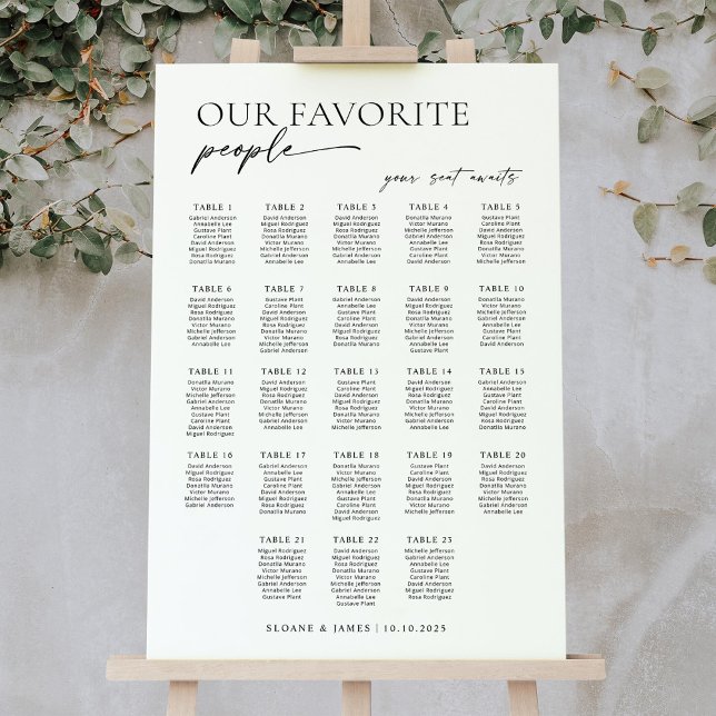 Tableau de placement de sièges de bienvenue modern (Créateur téléchargé)