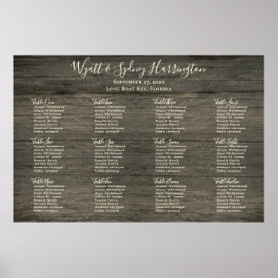 Tableau de placement des invités en bois foncé gra