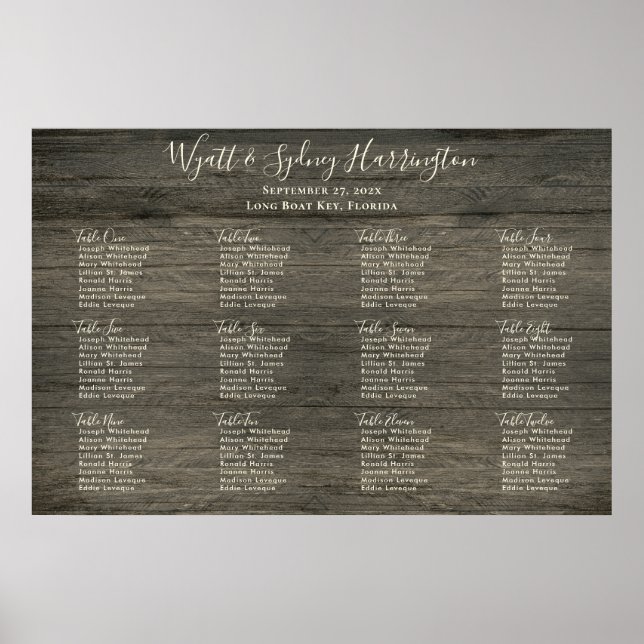 Tableau de placement des invités en bois foncé gra (Devant)