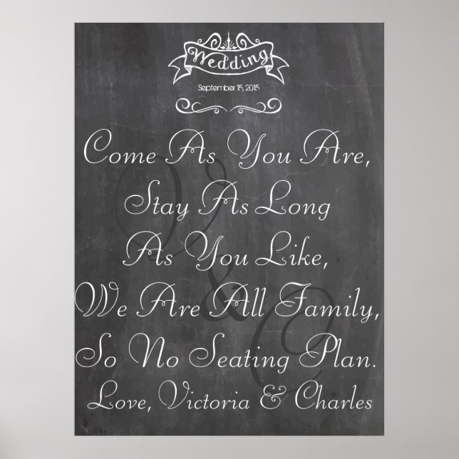 Tableau de placement des invités pour mariage vint (Devant)