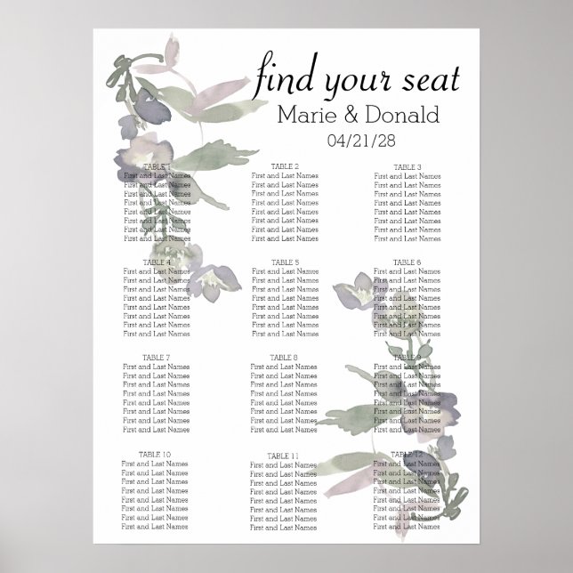 Tableau de placement Lavande Fleurs sauvages Aquar (Devant)