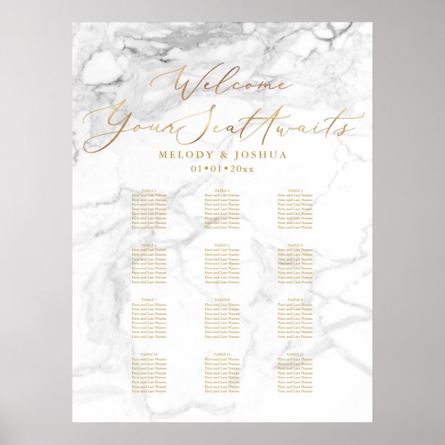 Tableau de placement PixDezines Marble+Faux Gold S (Devant)