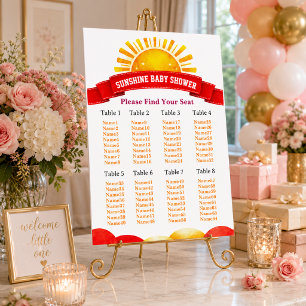 Tableau de placement pour Baby Shower Girly Red Su