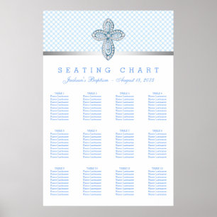 Tableau de placement pour baptême Baby Blue