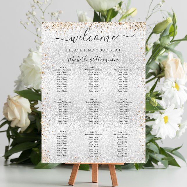 Tableau de placement pour dîner de mariage paillet (Créateur téléchargé)