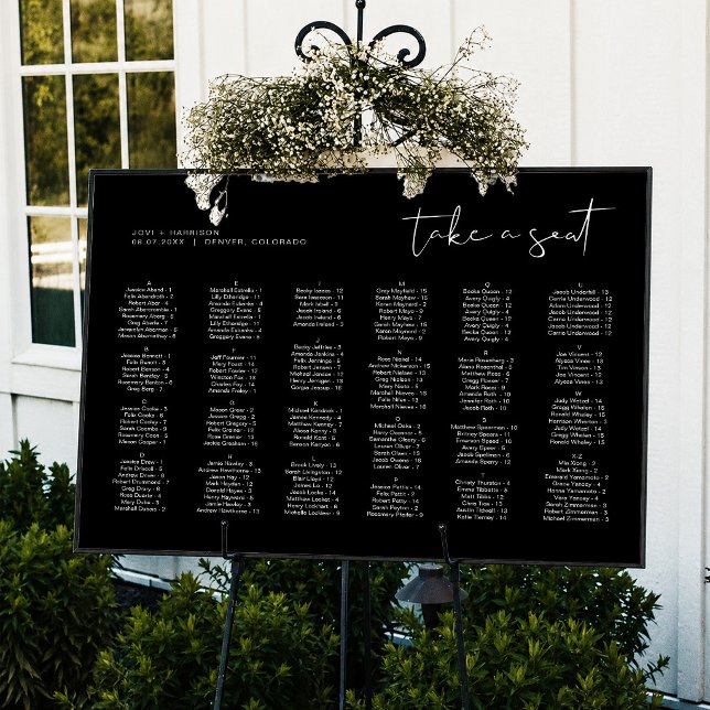 Tableau de plan de salle de mariage alphabétique n (Créateur téléchargé)
