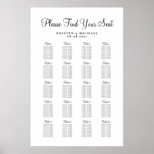 Tableau de plan de table de mariage grand format 2