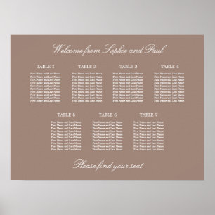 Tableau de Planification de Siège de Mariage Poste