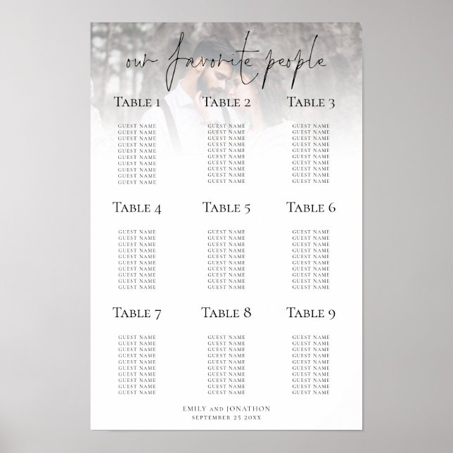 Tableau de Planification de Sièges de Mariage Impr (Devant)