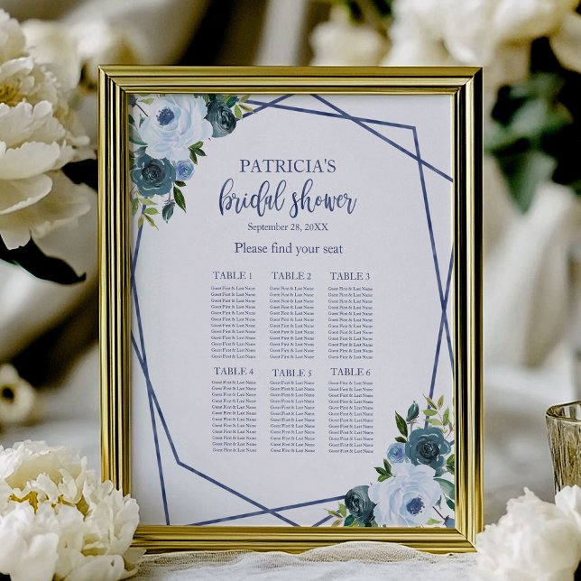 Tableau de Siège de Réception de Mariage Fleurie B (Créateur téléchargé)