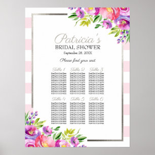 Tableau de Siège de Réception de Mariage Fleurs Ro