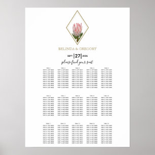Tableau de siège du Mariage Rustic King Protea