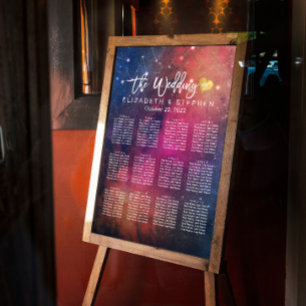 Tableau de siège mariage Galaxy Nebula Constellati