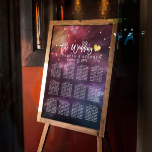 Tableau de siège mariage Galaxy Nebula Constellati