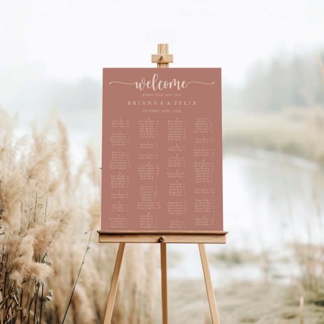 Tableau de sièges alphabétique minimaliste en terr (Créateur téléchargé)