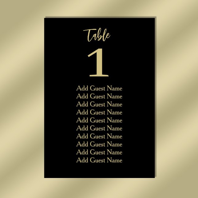 Tableau de sièges avec numéro de table minimal sim (Stylishly Personalize with Your Custom Table Number & Guest Names.)