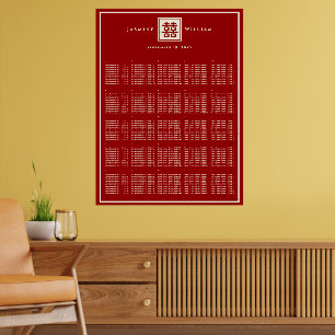 Tableau de Sièges de Mariage Chinois Double Bonheu