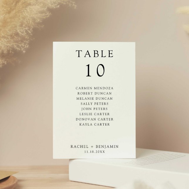 Tableau de sièges de Mariage noir blanc simple (Créateur téléchargé)