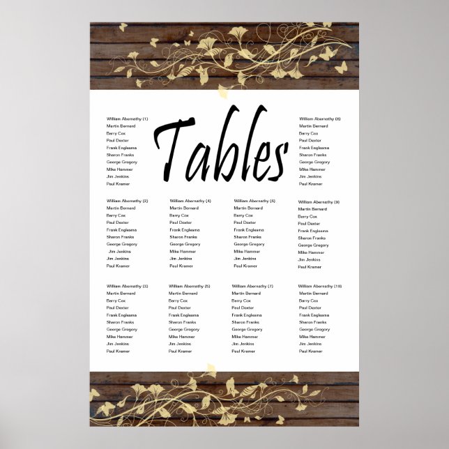 Tableau de sièges en bois foncé Brown (Devant)