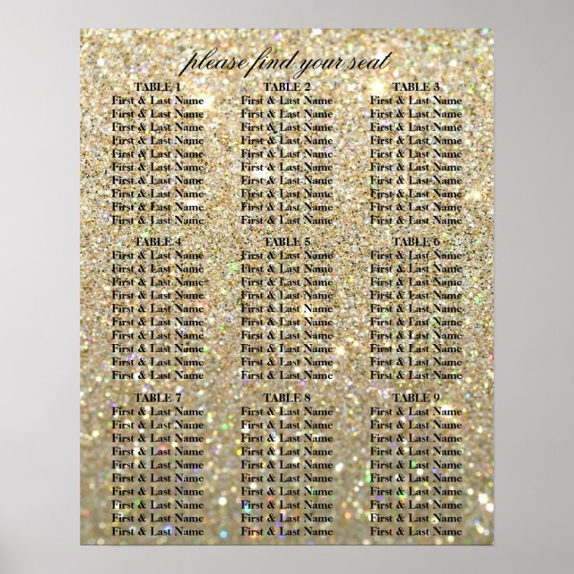 Tableau de sièges - Glit d'or (Devant)