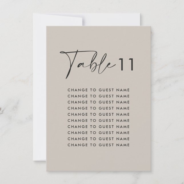 Tableau de sièges gris élégant moderne mariage (Devant)