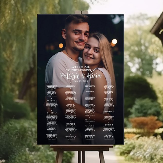 Tableau de sièges mariage avec photo alphabétique (Créateur téléchargé)