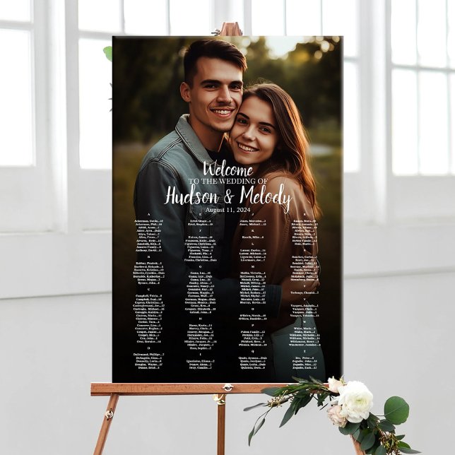 Tableau de sièges mariage avec photo alphabétique (Créateur téléchargé)