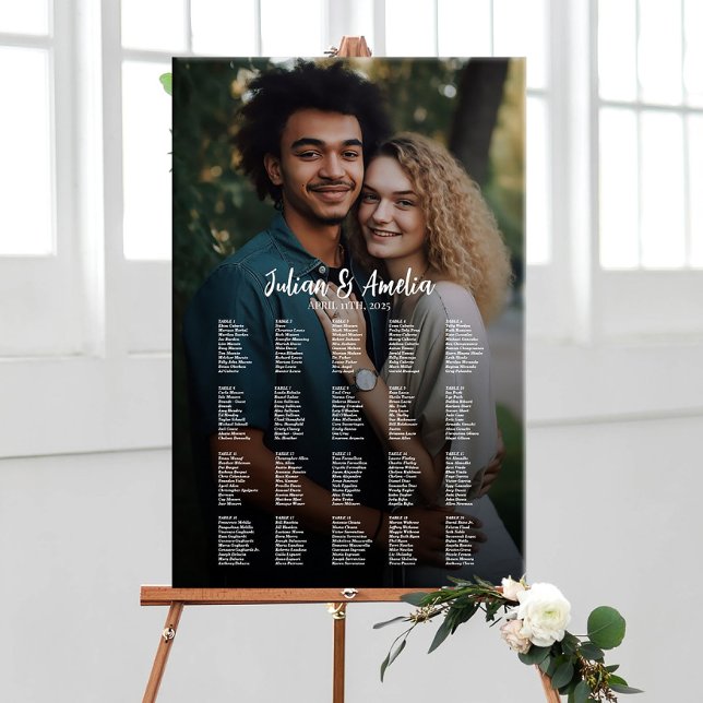 Tableau de sièges mariage avec photo modifiable (Créateur téléchargé)