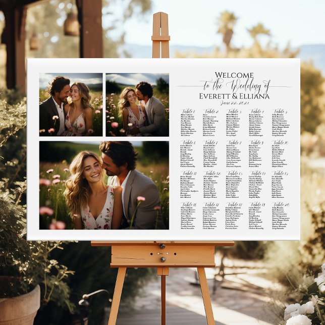 Tableau de sièges mariage de montage photo moderne (Créateur téléchargé)