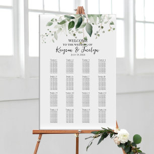 Tableau de sièges mariage élégant et vert 16 table