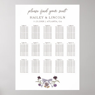 Tableau de sièges Mariage floral Rustique Lilac Bo