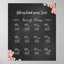 Tableau de sièges mariages | Chalkboard Floral