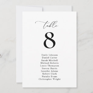 Tableau de sièges noir et blanc simple