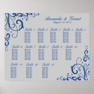 Tableau de sièges Royal bleu et gris argenté