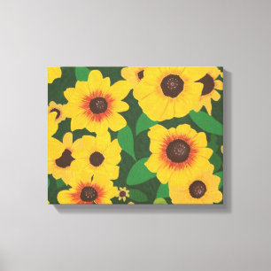 Tableau de tournesols jaunes sur toile enroulée