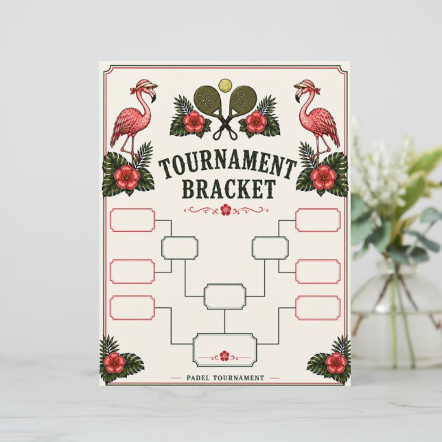 Tableau de Tournoi de Padel Flamant Rétro (Debout devant)