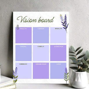 Tableau de vision Lavande Feuille de travail pou