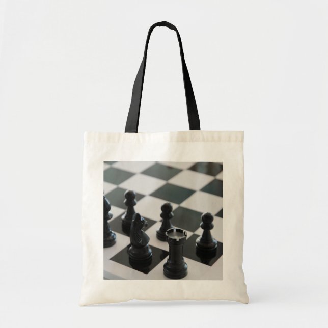 Tableau d'échecs et Sac fourre-tout de pièces (Devant)