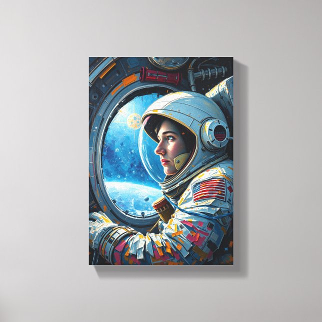 Tableau Déco ( Astronaute qui contemple L'Espace ) (Recto)